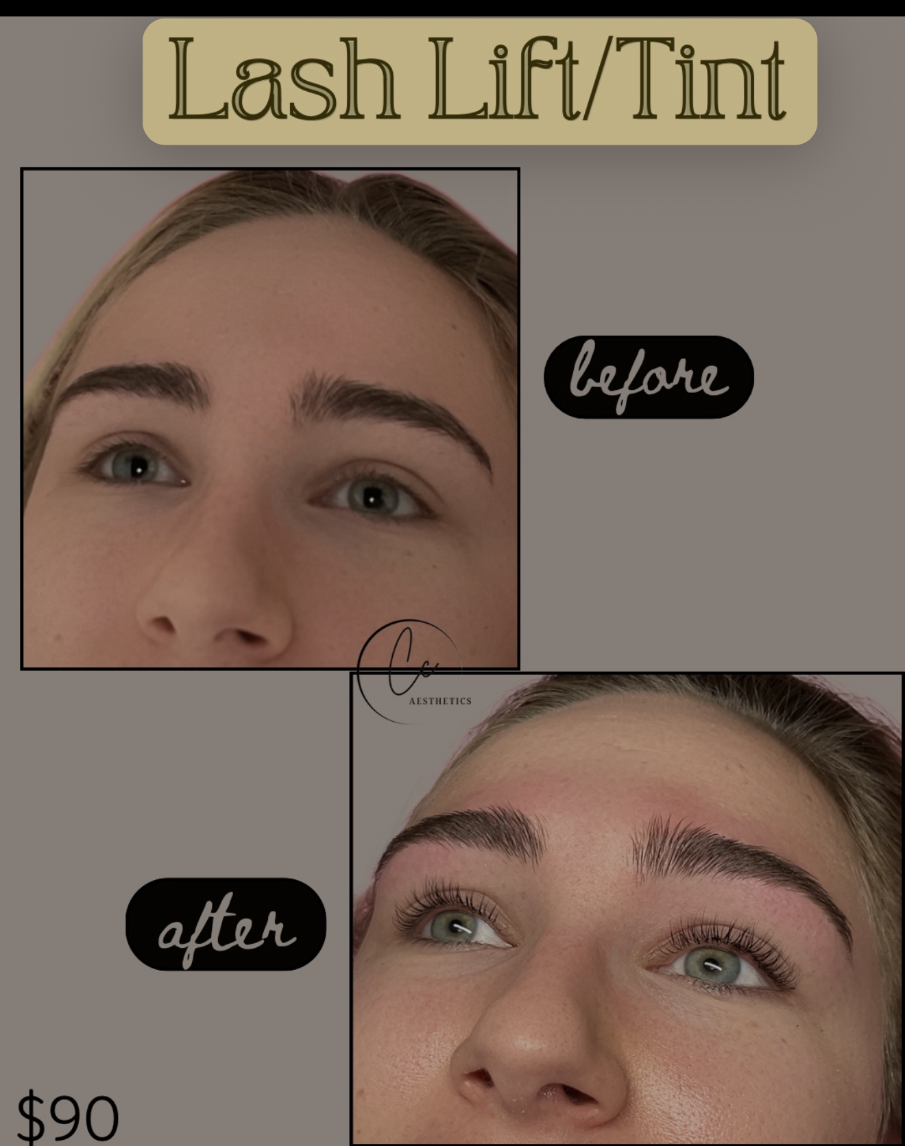 Lash Lift & Tint results at CC Aesthetics in Lexington KY